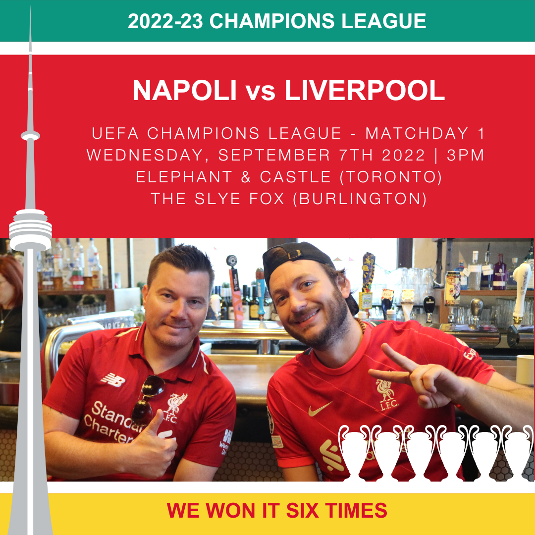 Champions League Liverpool FC Napoli in Toronto Pub