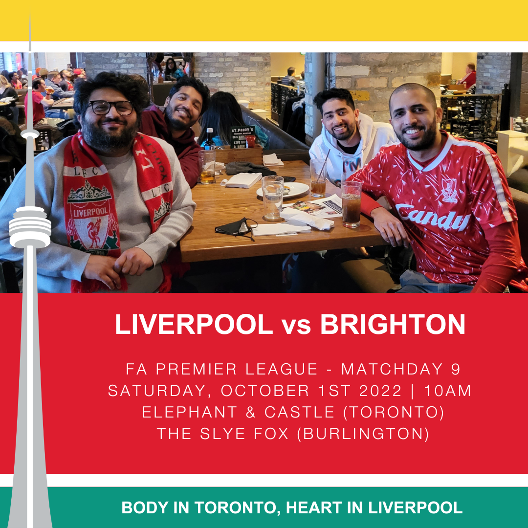 Liverpool FC vs Brighton Toronto & Burlington Pubs