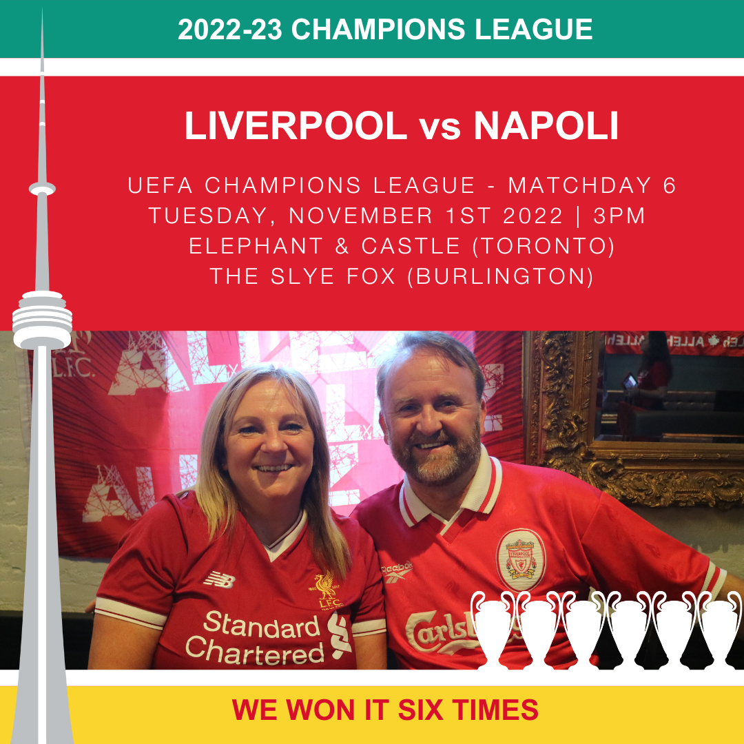 Watch Liverpool FC v Napoli Champions League Toronto